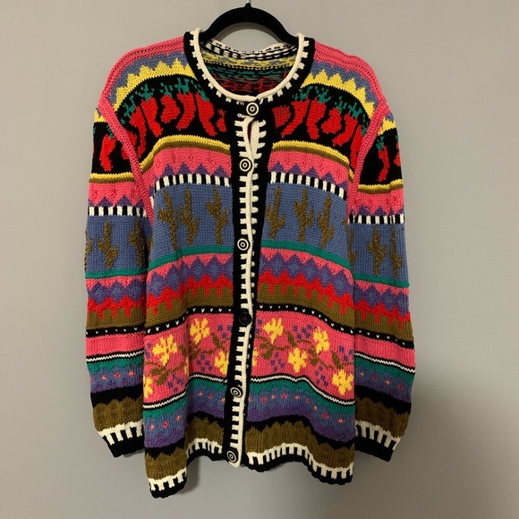 Incredible funky patterned cardigan sweater 
🌵🌶 - Picture 1 of 4
